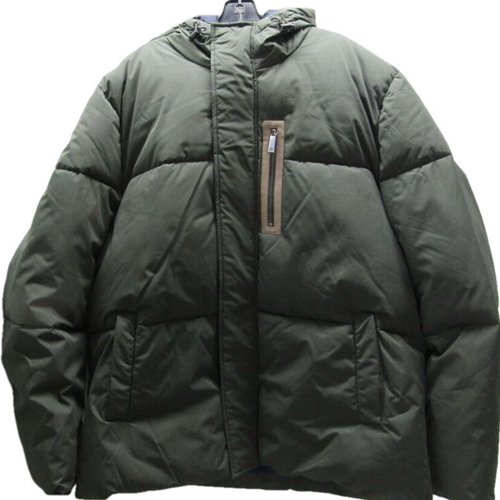 NEW TED BAKER  Mens Kinmont Short Hooded Puffer Jacket Size 3XL Green